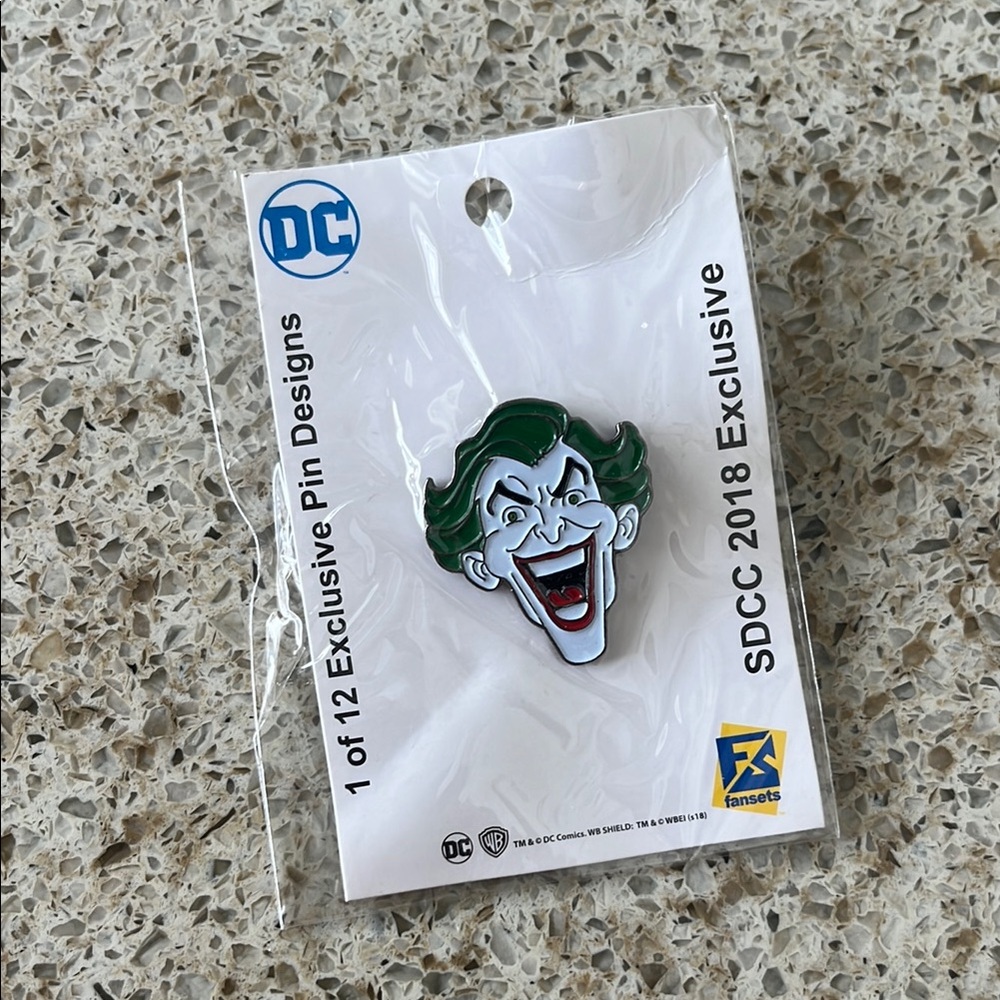 DC Joker Collectible Pin with Green and White Accents